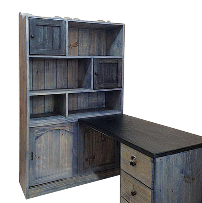 原木書桌暨書櫃組03