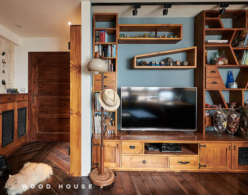 原木電視櫃牆83