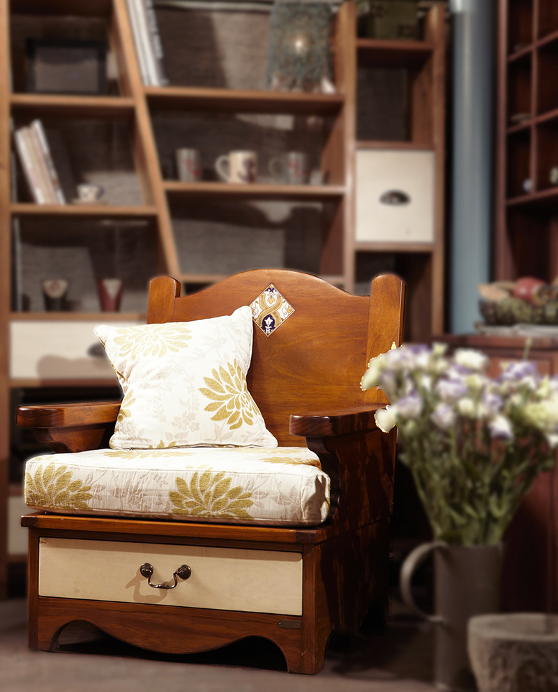 鄉村風單人沙發18