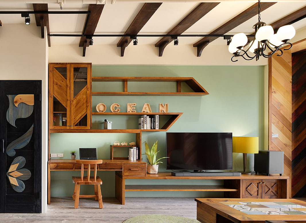 木質調電視牆108