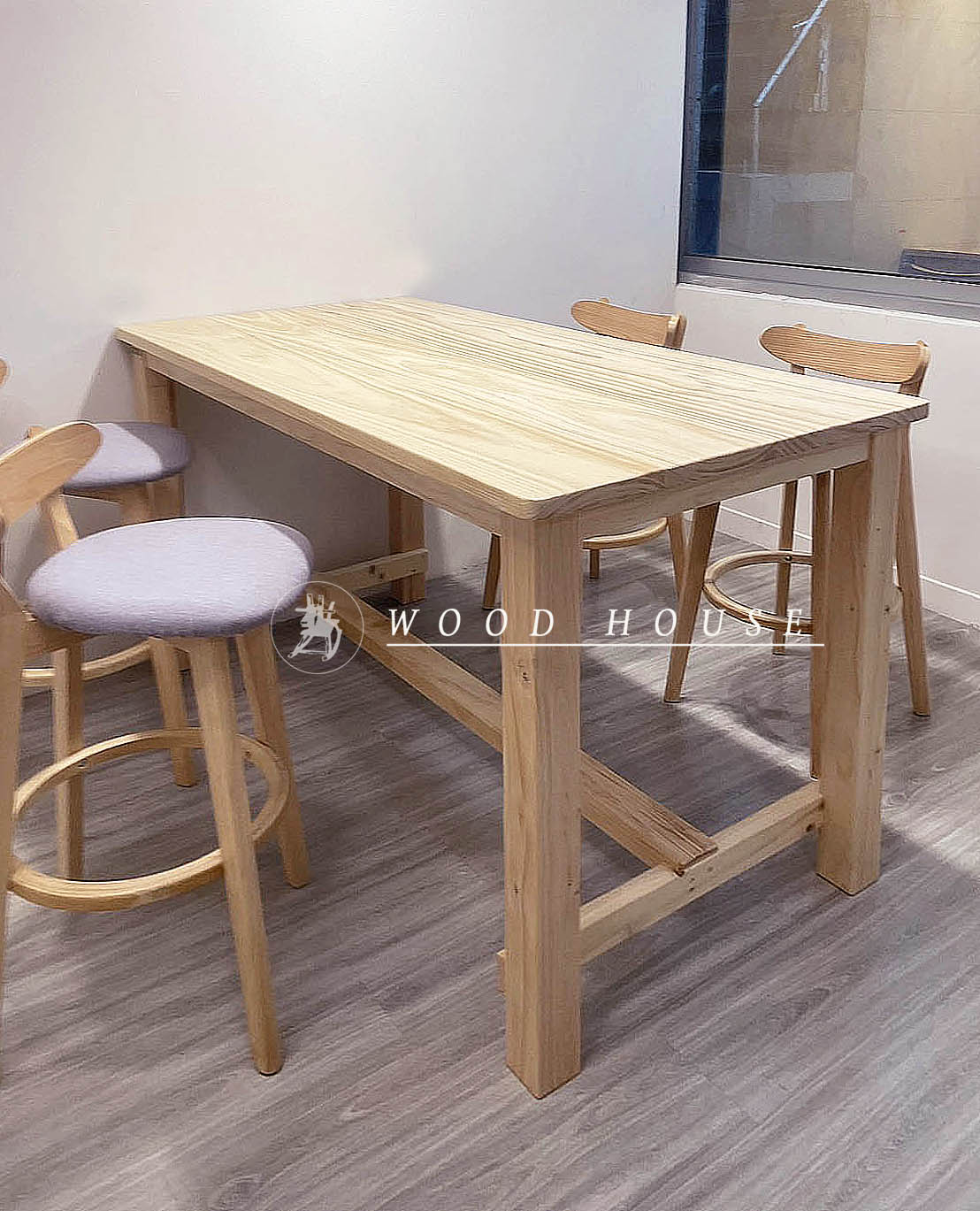 簡約木質餐桌吧台桌79