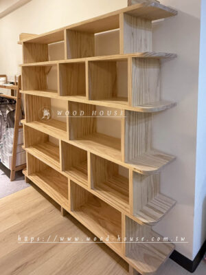 客製原木書架131